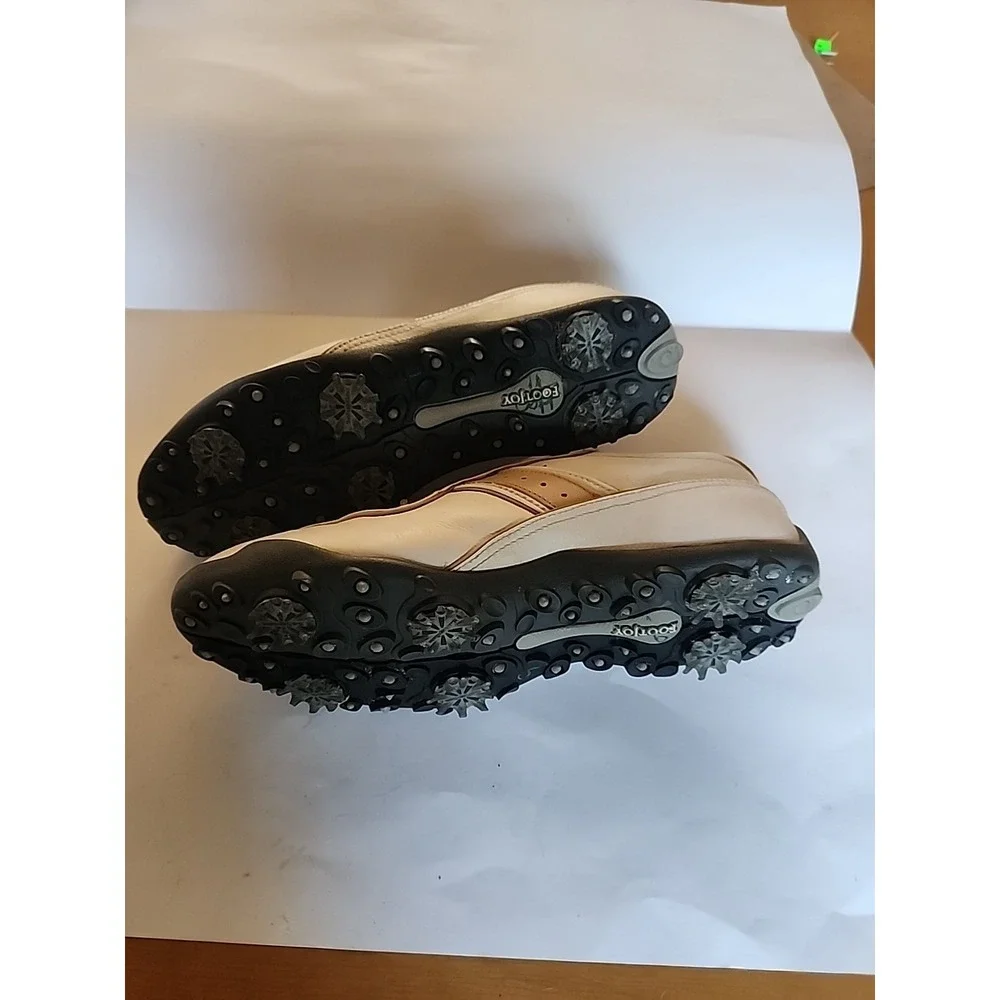 Footjoy FJ LoPro Womens Golf‎ Shoes Size 9 M White Brown Model 97153